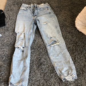 Denim high waisted mom jeans